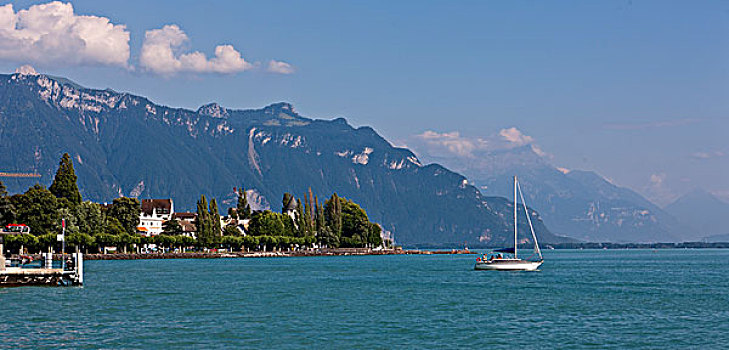 景色,日内瓦湖,瑞士,欧洲
