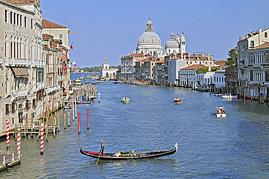 漂亮,风景,大运河,大教堂,圣马利亚,行礼,威尼斯,意大利
