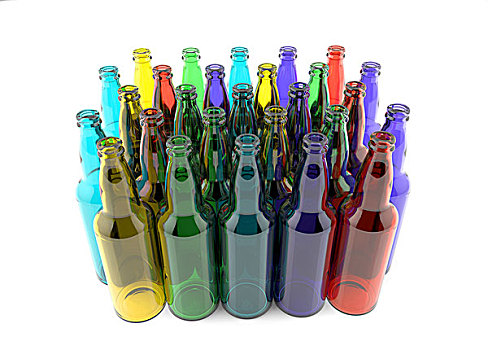 瓶子,彩色,玻璃,空