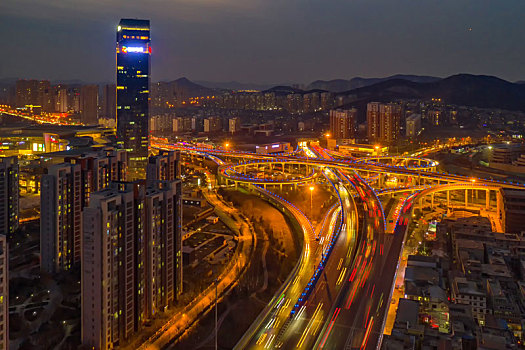 济南英雄山立交桥夜景