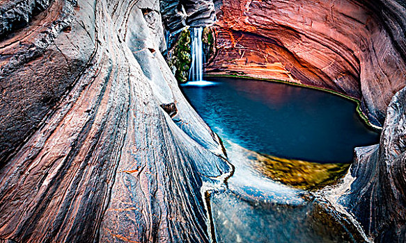 峡谷,水疗,水池,卡瑞吉尼国家公园,西北地区,西澳大利亚州