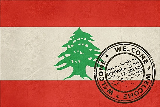 欢迎,黎巴嫩,旗帜,护照
