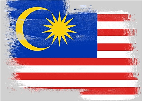 旗帜,马来西亚,涂绘,画刷