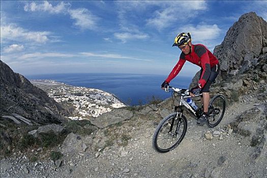 山地自行车,锡拉岛,基克拉迪群岛,希腊