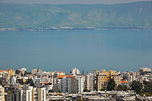 以色列,加利利地区,城镇景色,海洋