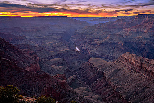 峡谷,风景,大峡谷,日落,科罗拉多河,侵蚀,石头,南缘,大峡谷国家公园,亚利桑那,美国,北美