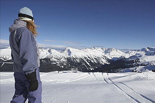 滑雪板玩家,上面,山,加拿大
