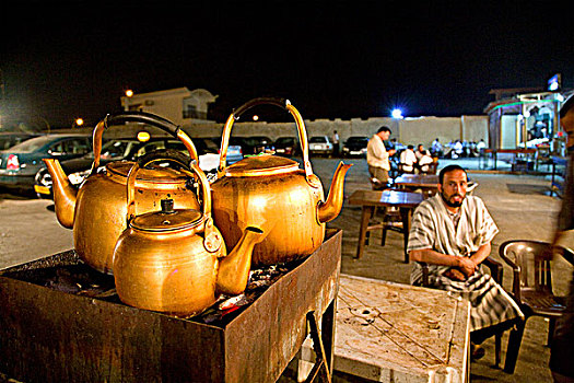 的黎波里,利比亚,壶,木碳,煮沸,水,茶
