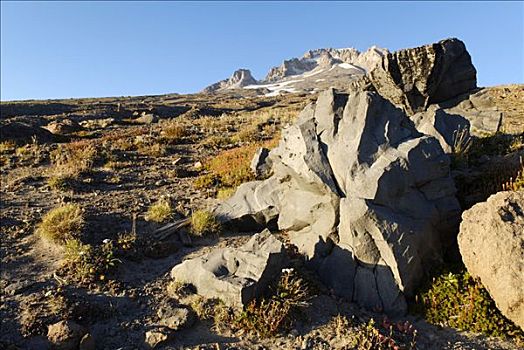 火山岩,炸弹,南方,胡德山,火山,喀斯喀特山脉,俄勒冈,美国