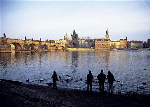 桥,布拉格,捷克共和国,欧洲