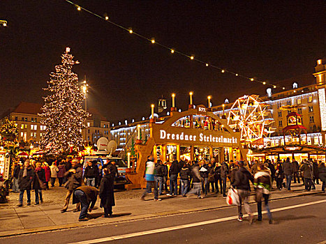 圣诞市场,德累斯顿,萨克森,德国,欧洲