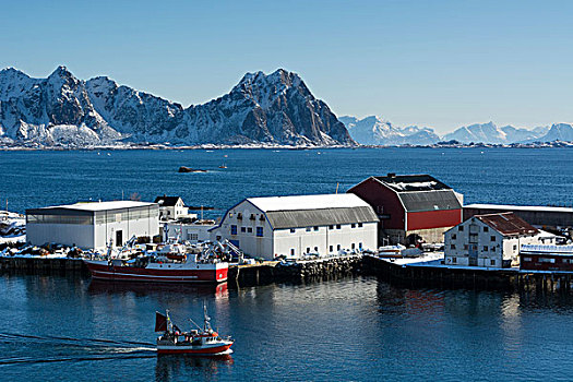 渔船,航行,工业,建筑,罗浮敦群岛,挪威