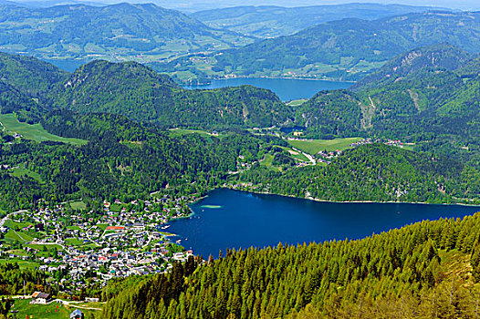 山,湖,月亮湖地区,萨尔茨卡莫古特,区域,萨尔茨堡,奥地利,欧洲