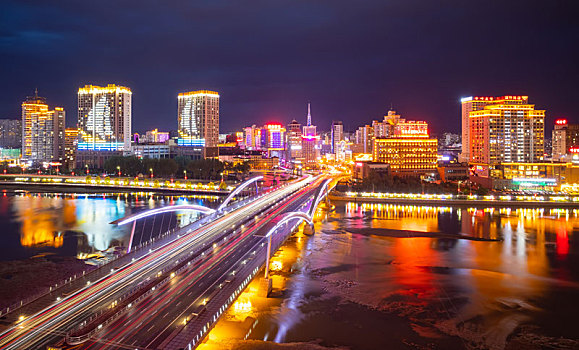 吉林省延吉市夜景