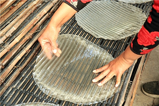 山东省日照市,传统手工制作粉皮,成了农民发家致富好帮手