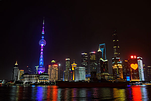 上海浦东夜景全景