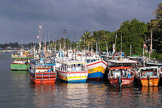 渔船,城镇,渔业,斯里兰卡,七月,2007年