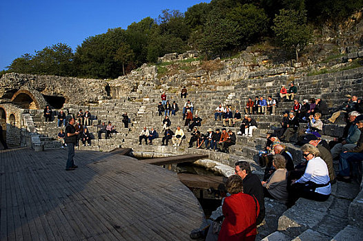 阿尔巴尼亚,靠近,国家公园,公元前3世纪,剧院,游客