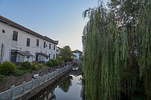 长沙市夏季望城区靖港古镇,小汉口,历史文化村风景