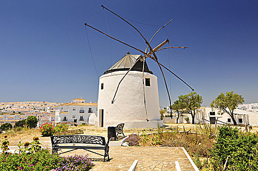 风景,传统风车,安达卢西亚,西班牙