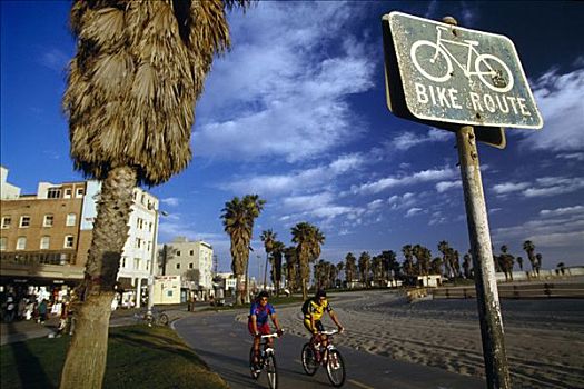 自行车,威尼斯海滩,洛杉矶,加利福尼亚,美国