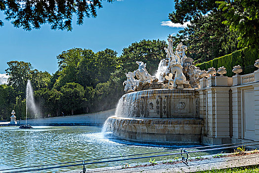 维也纳,奥地利,欧洲,海王星喷泉,花园,宫殿