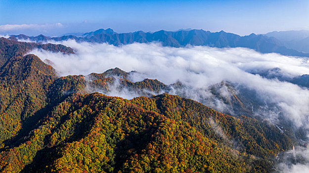 陕西汉中留坝秦岭秋色