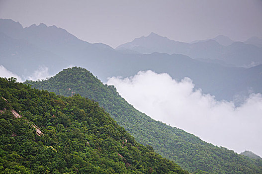 雾气弥漫的山峰