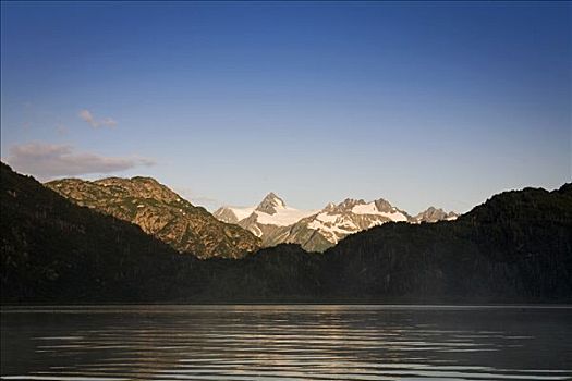 景色,山峦,阿拉斯加,夏天