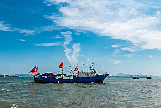 浙江省舟山市沈家门海湾码头景观