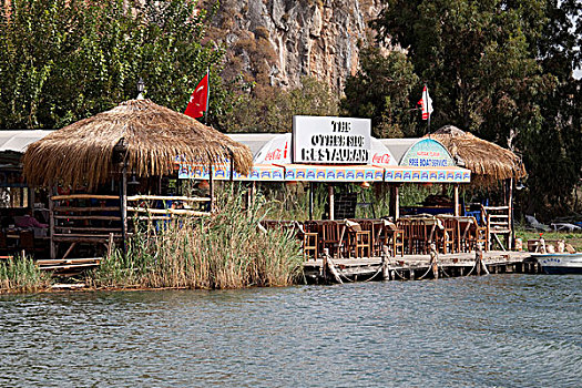 餐馆,泻湖,利西亚,土耳其,亚洲