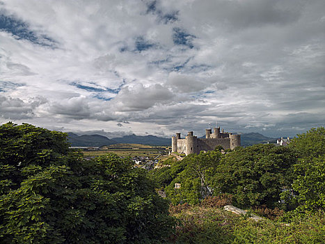 威尔士,格温内思郡,城堡,建造,迟,１３世纪,一个,强悍,要塞