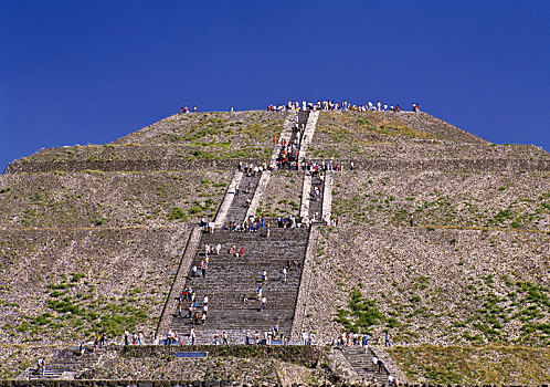 旅游,攀登,太阳金字塔,特奥蒂瓦坎,墨西哥