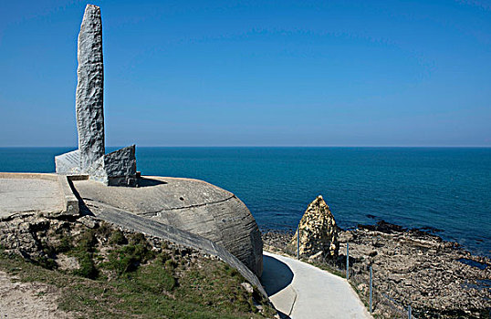 纪念建筑,高处,大西洋,纪念,奥马哈海滩,下诺曼底,法国,欧洲