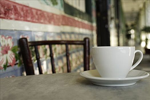 特写,咖啡杯,大理石,桌子,唐人街,新加坡