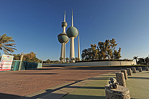 kuwait,city,towers,teddy,bear,posing,at,the,is,a,group,of,three,reinforced,concrete,in,main