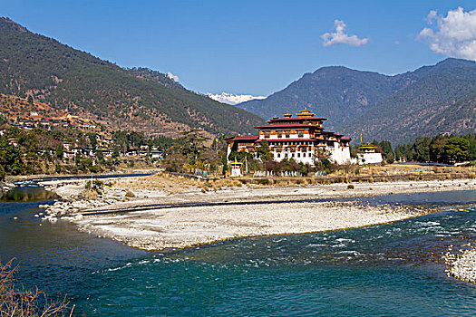 普那卡宗,交汇,河,普那卡,不丹