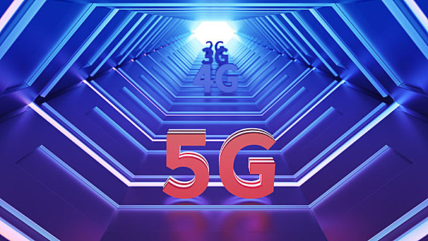 5G題材的科技感光影隧道