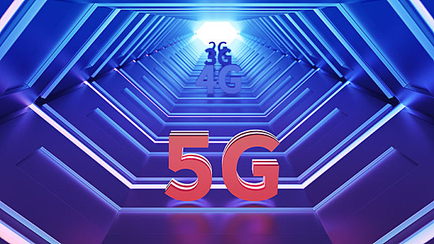 5g题材的科技感光影隧道