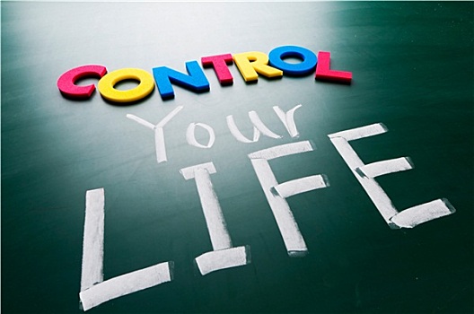 控制,生活,概念,文字,黑板