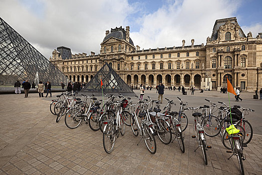 自行车,卢浮宫,巴黎,法国