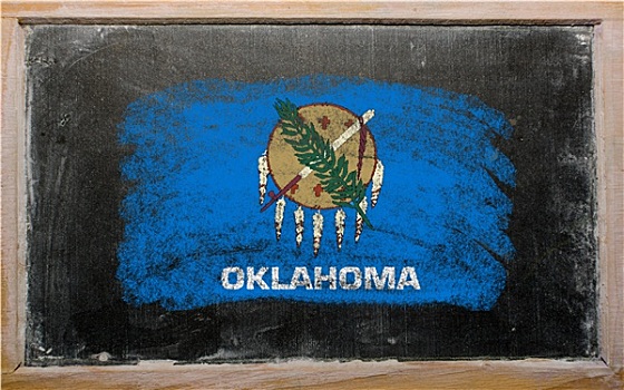 旗帜,美国,俄克拉荷马,黑板,涂绘,粉笔