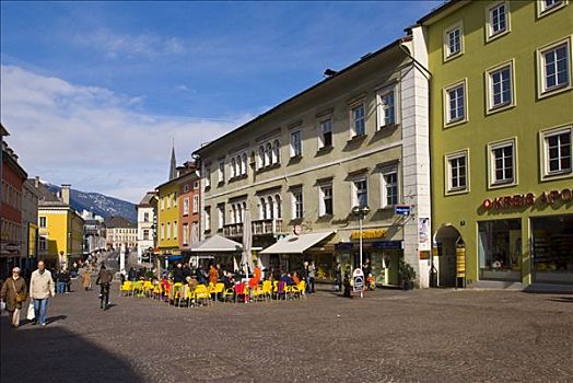 街边咖啡厅,大广场,卡林西亚,奥地利