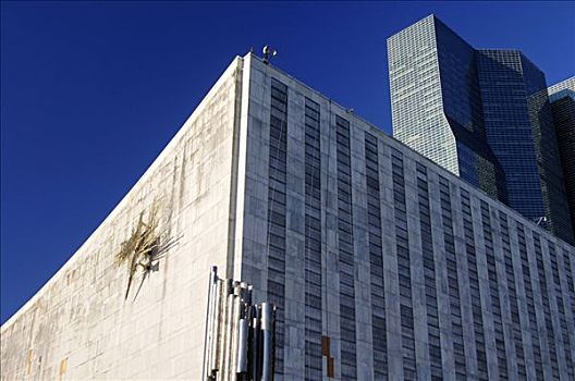 联合国,会议厅,广场,摩天大楼,曼哈顿,纽约,美国