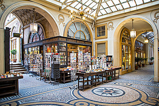 角,书店,通道,一个,遮盖,巴黎二区,巴黎,法国