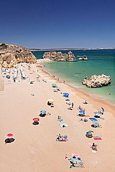 沙滩,靠近,拉各斯,阿尔加维,葡萄牙,欧洲