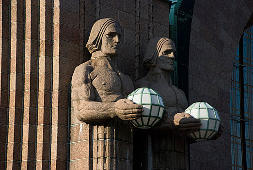 新艺术,雕塑,火车站,赫尔辛基,芬兰