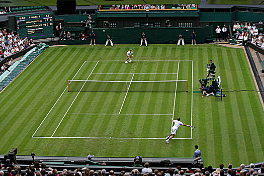 网球,大满贯,锦标赛,中心,球场,俯视,温布尔登,2009年,英国,欧洲