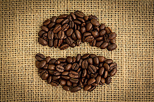 咖啡豆,形状,粗麻袋