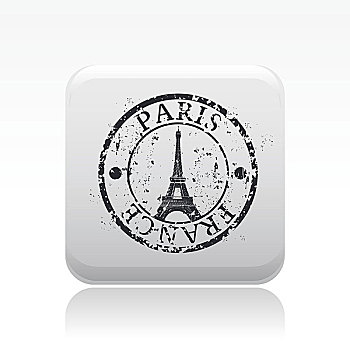 矢量,插画,一个,巴黎,象征